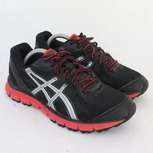 ASICSGel Scram Running Shoes Sneakers Black Red Size 6.5 Trainers Athletic Shoes